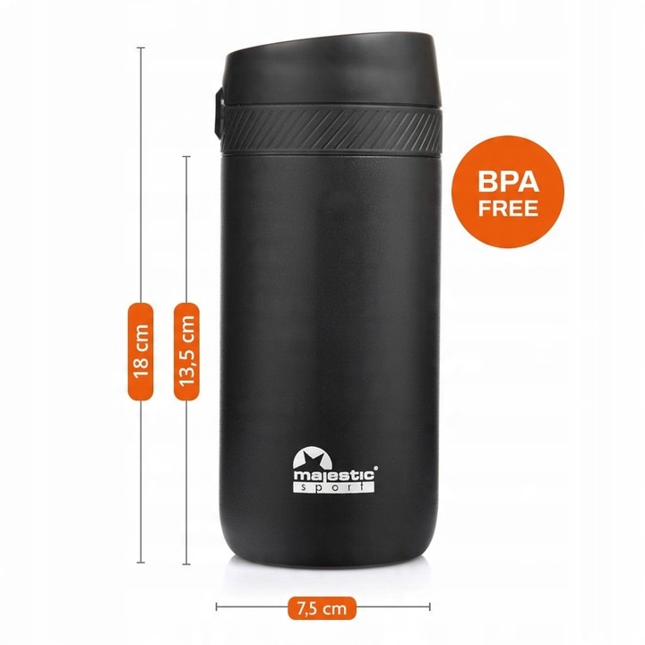 KUBEK TERMICZNY TERMOS NA KAWĘ HERBATĘ MAJESTIC SPORT NORD 420 ML