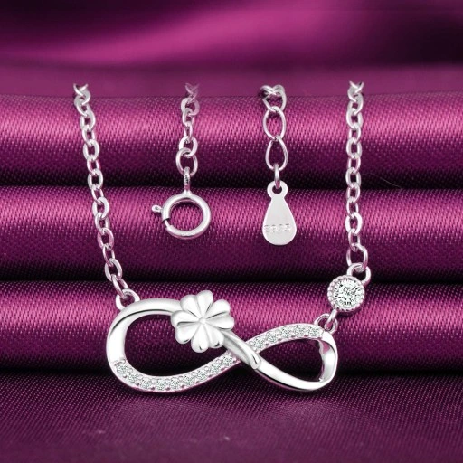 Komplet Biżuterii Srebrnej 925 Nieskończoność Koniczynka 3 element + GRAWER