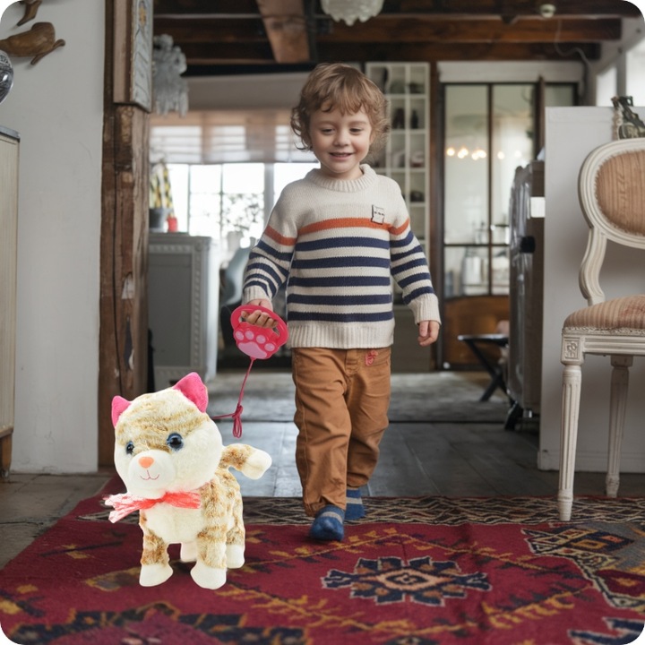 KOTEK INTERAKTYWNY NA SMYCZY MIAUCZY CHODZI GRA DLA DZIECKA NA PREZENT