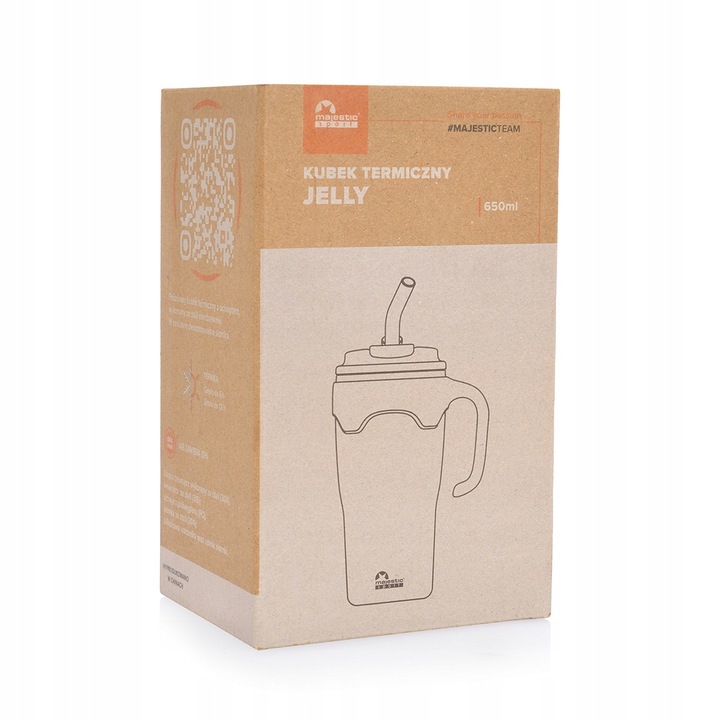 Kubek Termiczny Ze Słomką Majestic Sport Jelly 650 ml Zielony