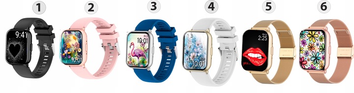 Smartwatch damski z funkcją rozmów i powiadomień puls kroki sen menu PL