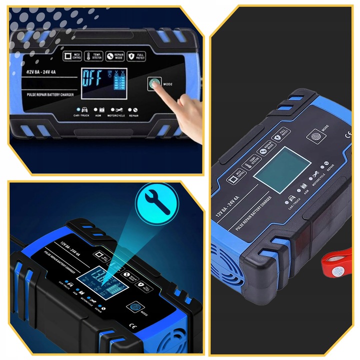 Prostownik AUTOMATYCZNY SAMOCHODOWY FUNKCJA NAPRAWY DO AKUMULATORÓW 12V 24V