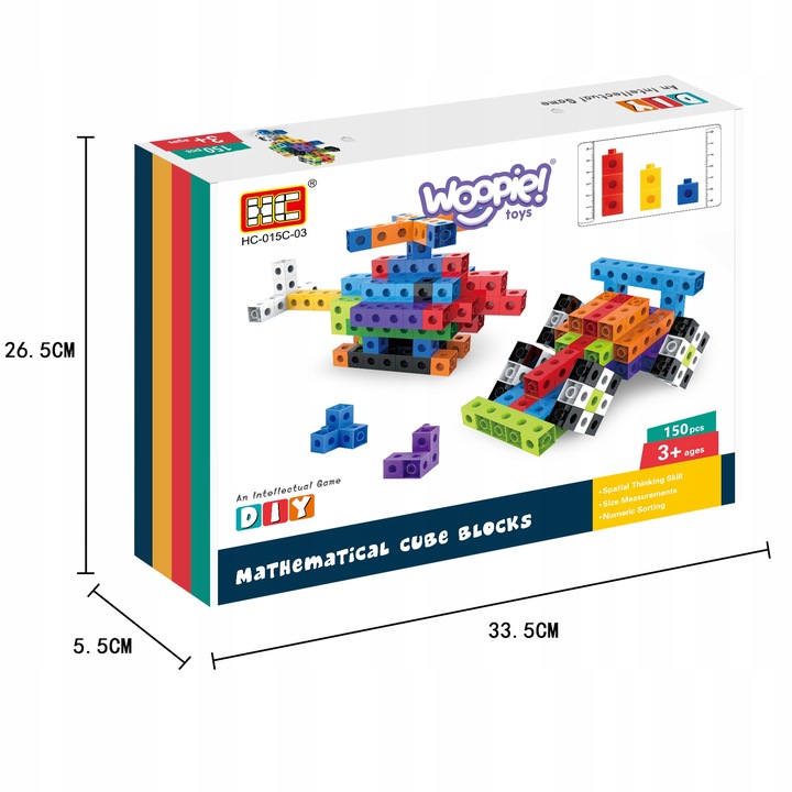 KLOCKI KONSTRUKCYJNE 3D PUZZLE FIGURKI EDUKACUJNE UKŁADANKA 150 EL. WOOPIE