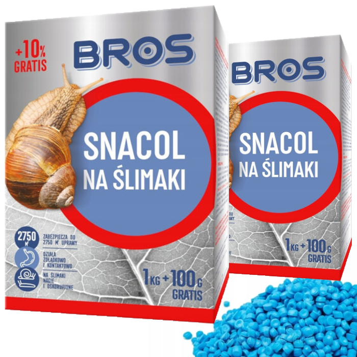 Środek Trutka Granulat Bros na Ślimaki Snacol 03GB 1kg+100g Gratis