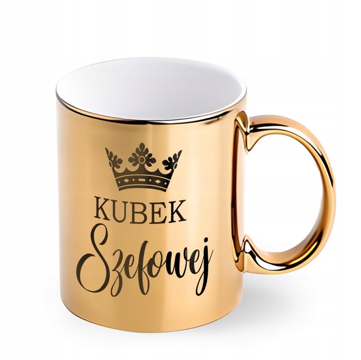 KUBEK ZŁOTY ELEGANCKI STYLOWY DLA SZEFOWEJ KUBEK SZEFA PREZENT