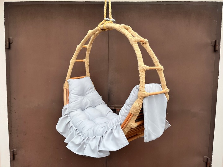 Huśtawka wiklinowa z poduszką DWA WZORY hamak wiklinowy 100 cm