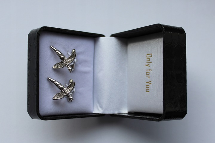 Spinki do mankietów EXC Ptak Bażant Przepiórka dla Myśliwego w Szkatułce