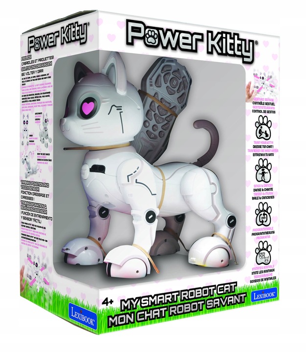 Zdalnie sterowany robot kot, programowalny inteligentny, światło, dźwięk