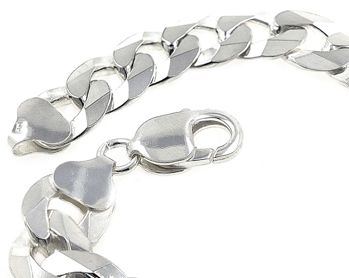 BRANSOLETKA SREBRNA MĘSKA PEŁNA PANCERKA 11 mm + GRAWER GRATIS SREBRO 925