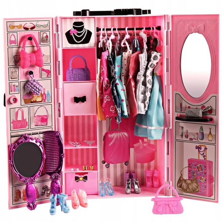 Szafa dla Lalek Garderoba dla Lalek Domek dla Lalek Akcesoria Lalka +GRATIS