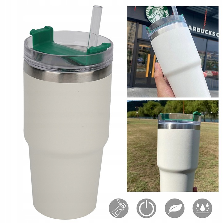 KUBEK TERMICZNY DO KAWY NA WYNOS, KUBEK PODRÓŻNY BUTELKA NA WODĘ 591 ML