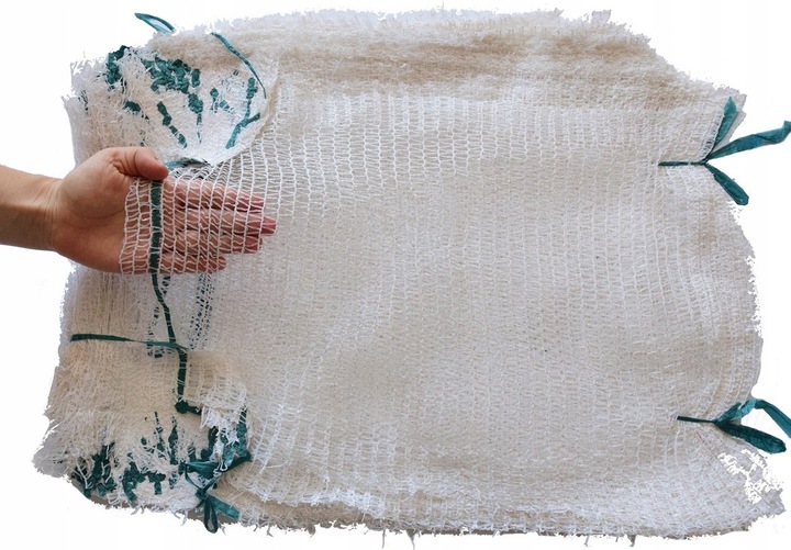 Worki Raszlowe z zaciągiem 50x80 Siatkowe 25-30kg 100szt BIAŁE