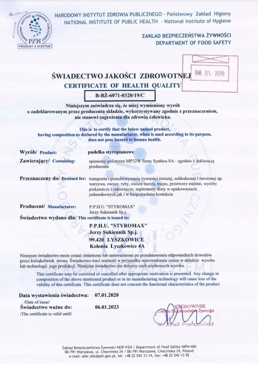 STYROBOX 51L pojemnik izotermiczny LODÓWKA TERMO OPAKOWANIE TERMOIZOLACYJNE