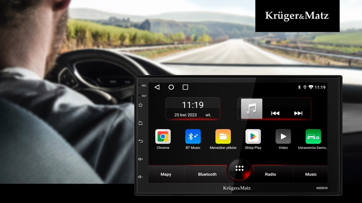 Kruger&Matz KM2010 Radio Samochodowe BT CarPlay Android +++ kamera cofania