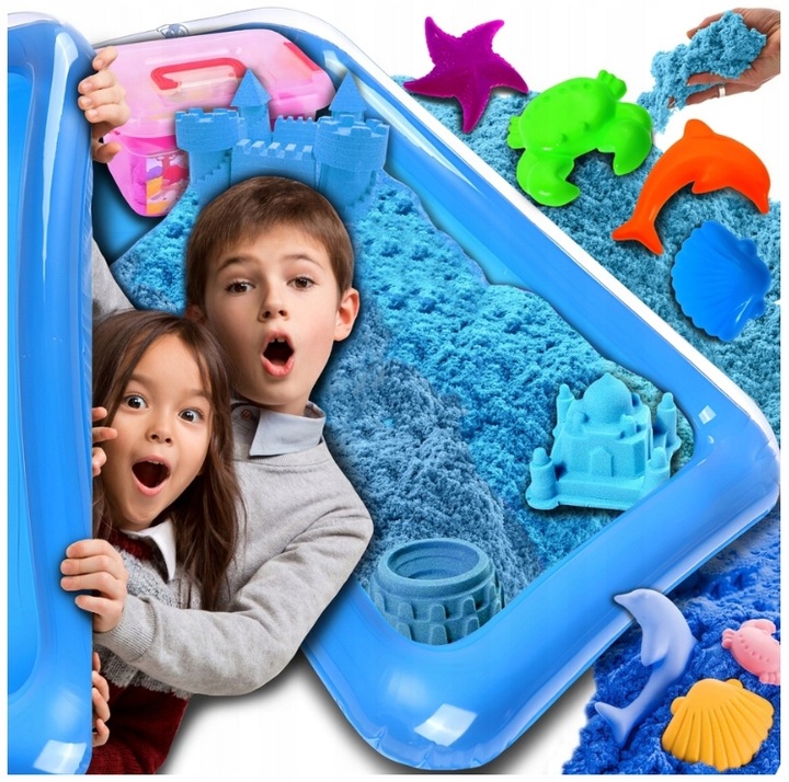 Piasek Kinetyczny 3kg Zestaw Dla Dziecka Basen Foremki Foremki Na Prezent
