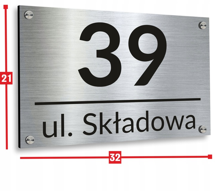 Tabliczka z numerem na dom tablica adresowa aluminiowa numer domu dystanse