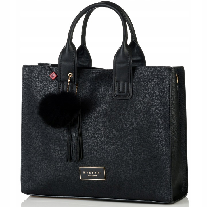 KLASYCZNA TORBA Z POMPONEM MONNARI MIEJSKA SHOPPER POJEMNA PREMIUM
