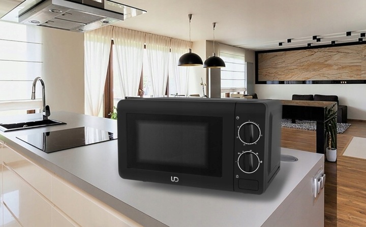 CZARNA KUCHENKA MIKROFALOWA MIKROFALÓWKA MIKROFALA UD TIMER 700W 20l LITRÓW