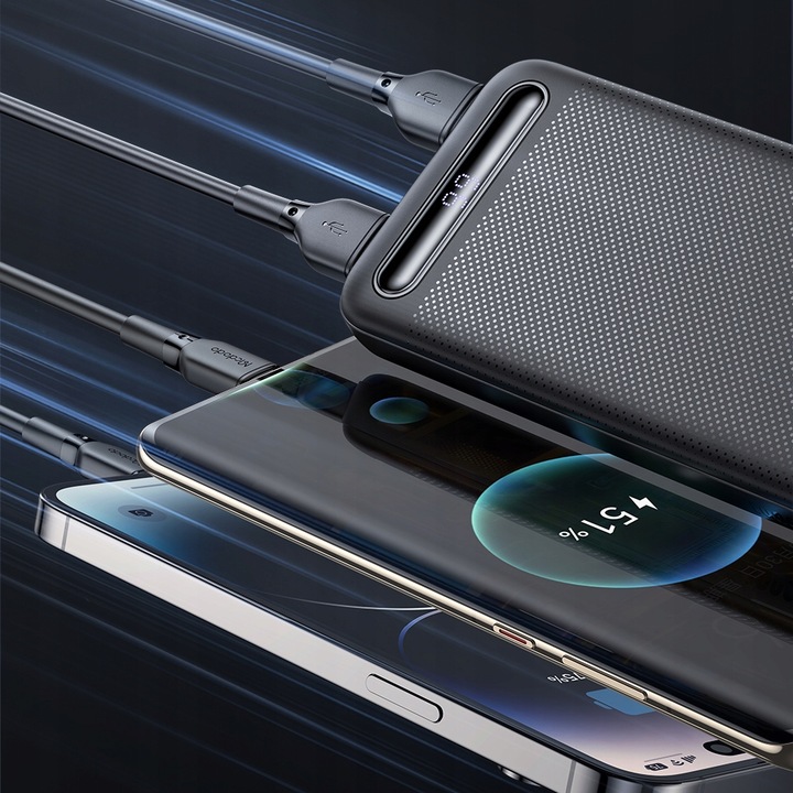 MCDODO POWERBANK 10000MAH Z WYŚWIETLACZEM 2X USB USB-C 2A 10W + KABEL USB-C
