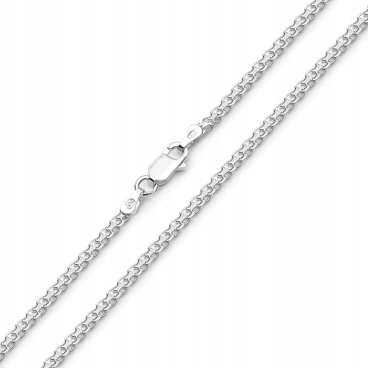 Solidny Łańcuszek Na Szyję Bismarck Srebro 925 Splot Bismark | 50 cm x 3 mm