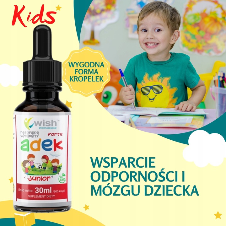 Witamina ADEK A D3 E K2 MK-7 Dla Dzieci 30ml