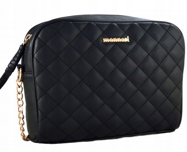 Monnari Czarna Pikowana Torebgka Listonoszka z łańcuszkiem