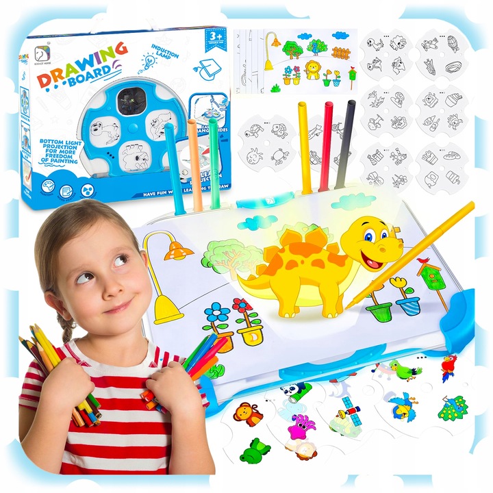 TABLICA Do Rysowania Podświetlana PULPIT LED Tablet Rzutnik SZABLONY MAZAKI