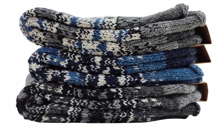 SKARPETY MĘSKIE ŚWIĄTECZNE WEŁNIANE GRUBE SKARPETKI ALPAKA 3-PAK 35-38