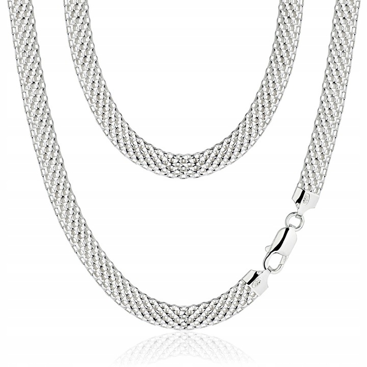 Naszyjnik Srebrny Damski Tub Ażurowy 6,00 mm Szeroki pr 925 Grawer Gratis