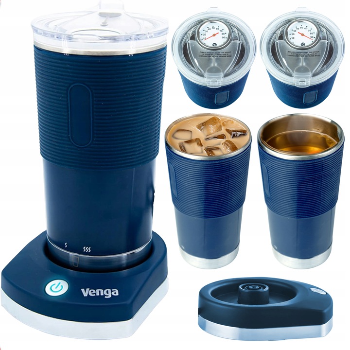 KUBEK TERMICZNY ZE WSKAŹNIKIEM TEMPERATURY 380ml PODRÓŻNY DO AUTA PODGRZEWA