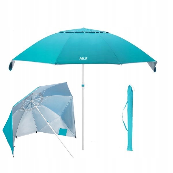 Parasol ogrodowy 190cm plażowy funkcjonalny 2w1 parawan osłona przed UV