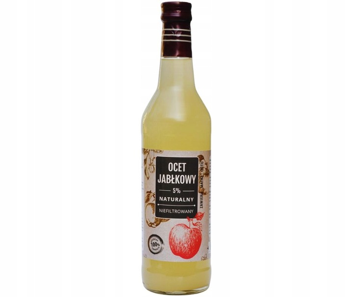4x Ocet Jabłkowy Niefiltrowany Żywy z Matką Octową 4x 500ml Naturo