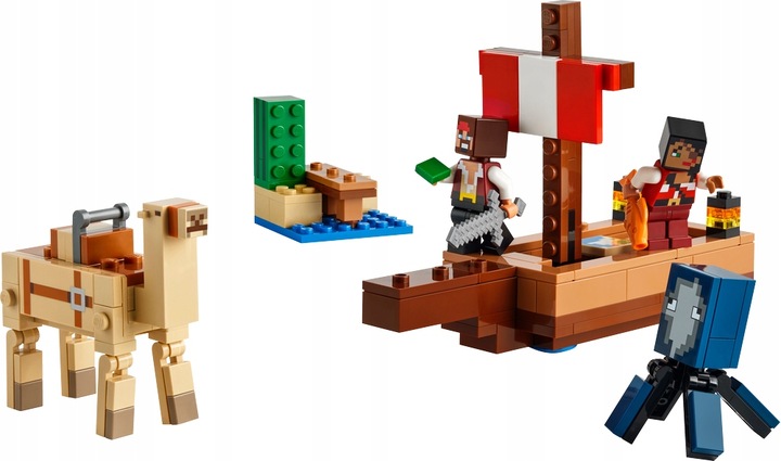 LEGO MINECRAFT 21259 Statek Piracki Figurki Wielbłąd Zestaw Klocki + Torba