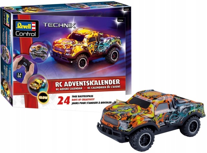 REVELL Kalendarz adwentowy RC GLOW 1:22 Zdalnie sterowane auto do składania