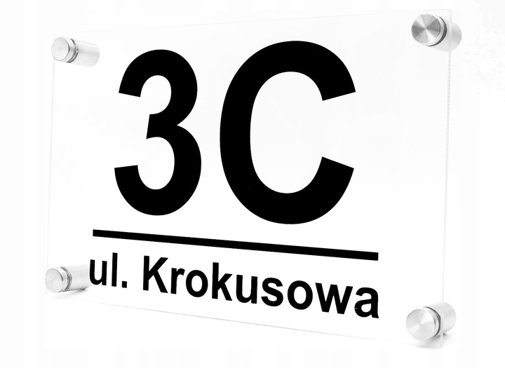 TABLICZKA ADRESOWA Z NUMEREM DOMU |TRWAŁA PLEKSA|WZORY| +DYSTANSE MONTAŻOWE