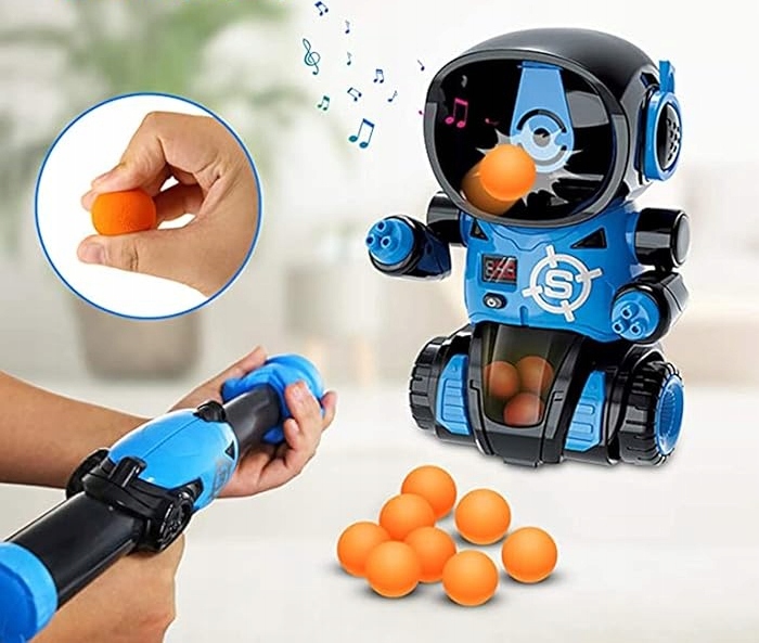STRZELANIE DO CELU ROBOT + 2x PISTOLET NA KULKI LICZNIK GRA ZRĘCZNOŚCIOWA