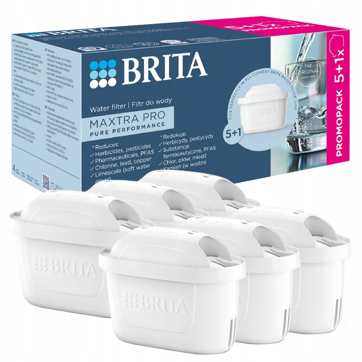 Wkład filtrujący Brita Maxtra Pro filtr do wody do dzbanek Brita Glass 6x