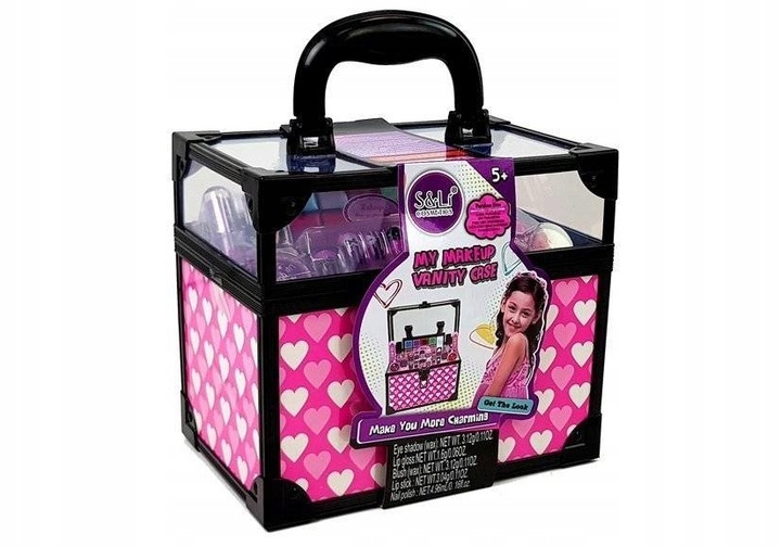 KUFEREK KOSMETYKÓW Zestaw do MAKIJAŻU I PAZNOKCI DLA DZIECI DOMOWE SPA
