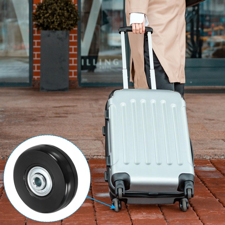 UNIWERSALNE KÓŁKA ZAPASOWE DO WALIZEK BAGAŻOWYCH Z METALOWYMI OSIAMI 4 SZT