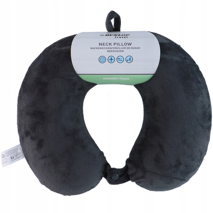 Rogal poduszka podróżna do samolotu samochodu auta z pianki MEMORY DUNLOP