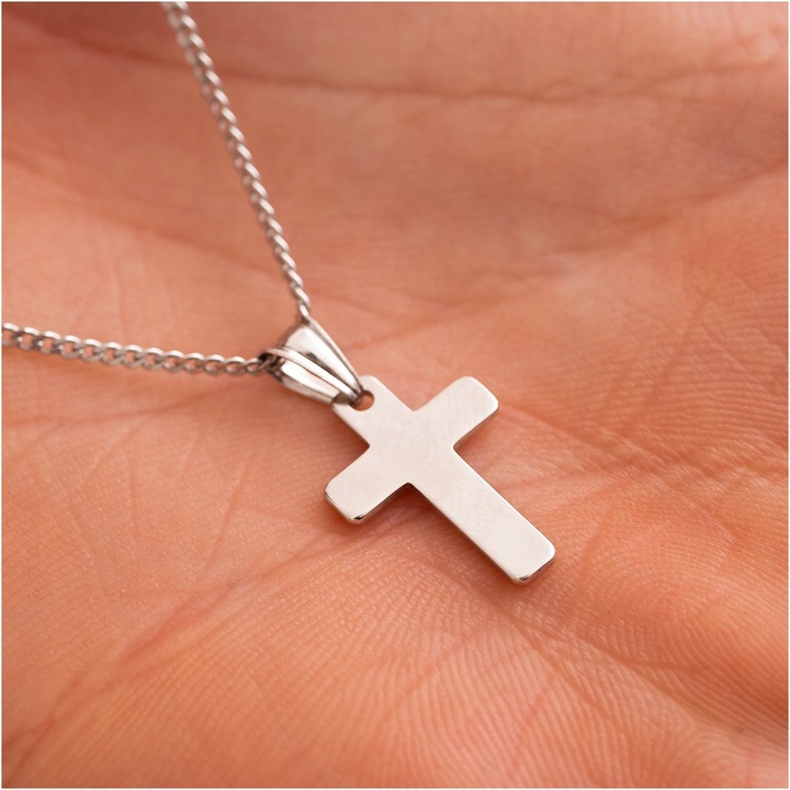 Srebrny krzyżyk męski klasyczny wisiorek rodowany srebro 925 BLINGART