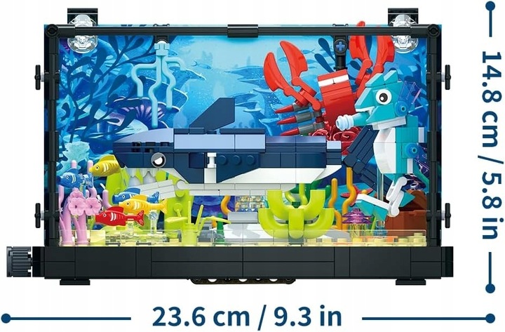 Klocki do akwarium z rekinami, kreatywny prezent urodzinowy dla dzieci