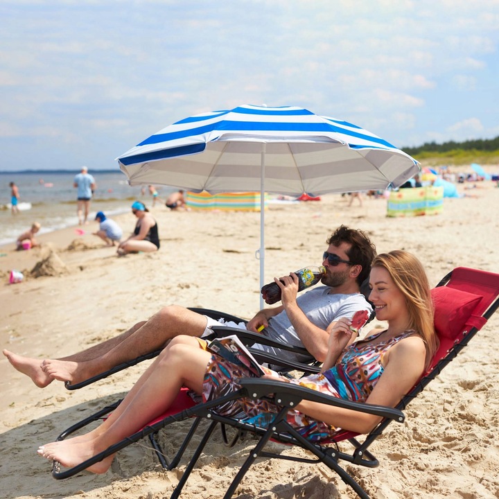 Wytrzymały STALOWY Parasol ogrodowy PLAŻOWY Kempingowy 1,5 m CAPTAIN MIKE