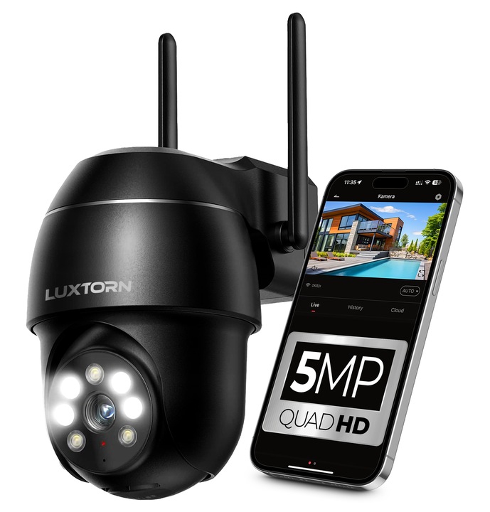 Kamera Zewnętrzna Obrotowa IP WIFI 5MPx 2880x1620 ZOOM x5 LUXTORN 2K