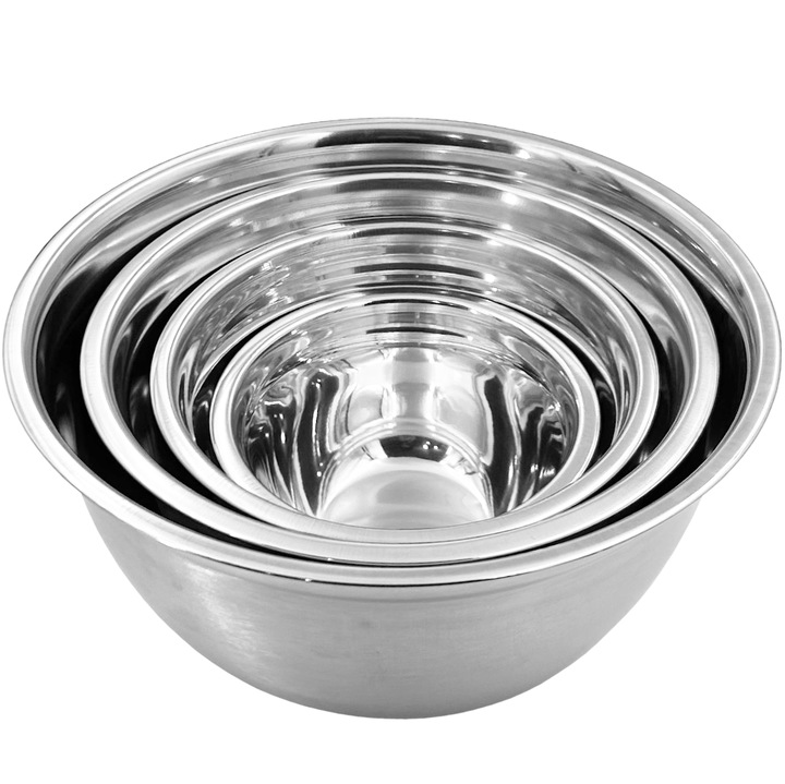 MISKI METALOWE stalowe GŁĘBOKIE NIERDZEWNE KOMPLET MISEK KUCHENNYCH ZE STAL