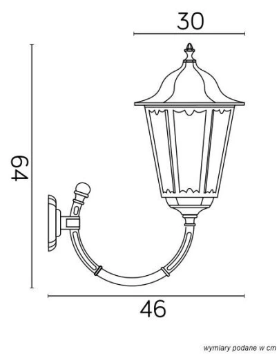 Kinkiet zewnętrzny Retro Maxi K 3012/1/BD g Suma