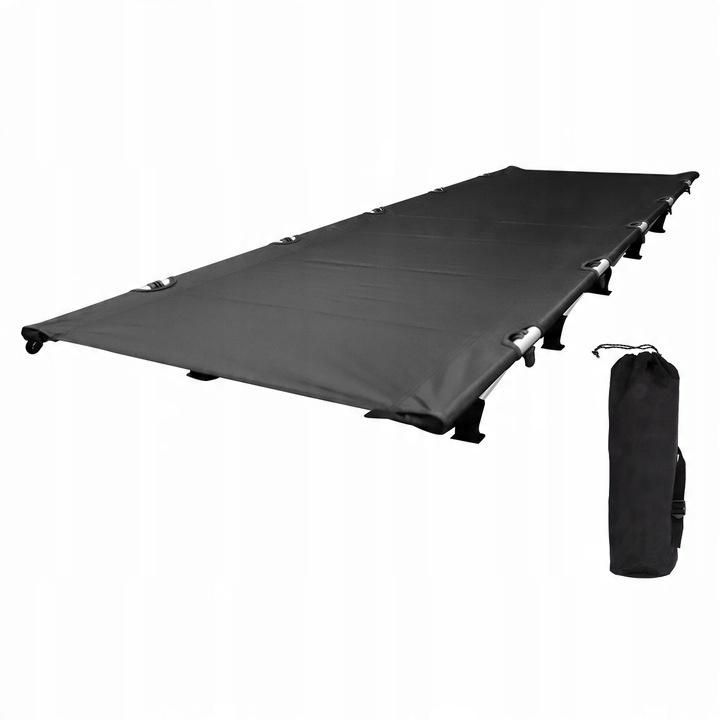 ŁÓŻKO TURYSTYCZNE POLOWE LEŻAK SKŁADANE DUŻE WYGODNE Z TORBĄ - LEKKIE