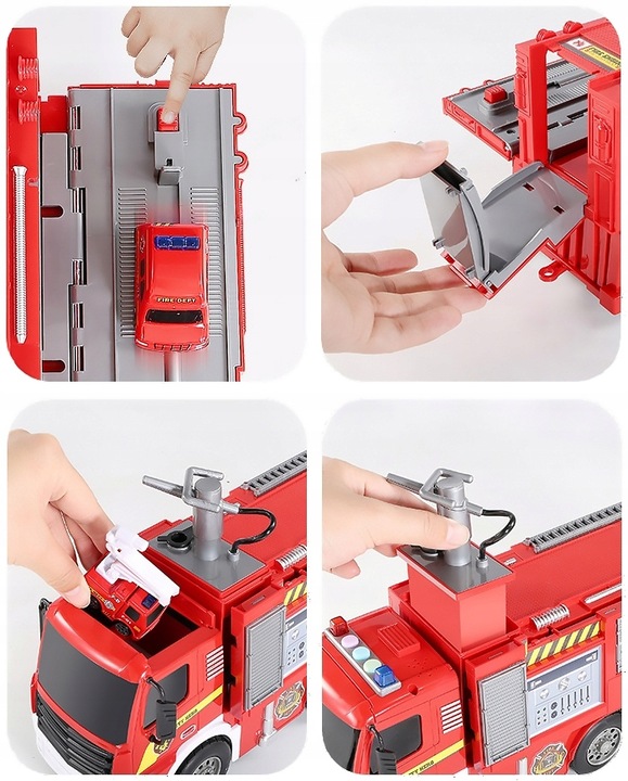 DUŻY WÓZ STRAŻACKI NA WODĘ STRAŻ POŻARNA DZWIĘKI