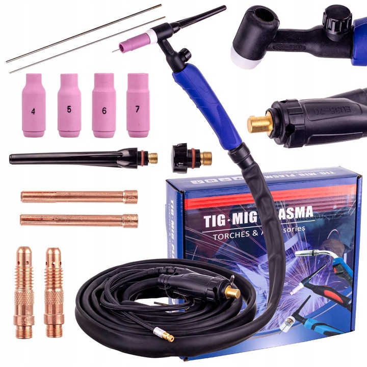 Uchwyt Spawalniczy TIG LIFT FLEX 4m Zaworek Giętki Palnik Wtyk 13mm Przegub