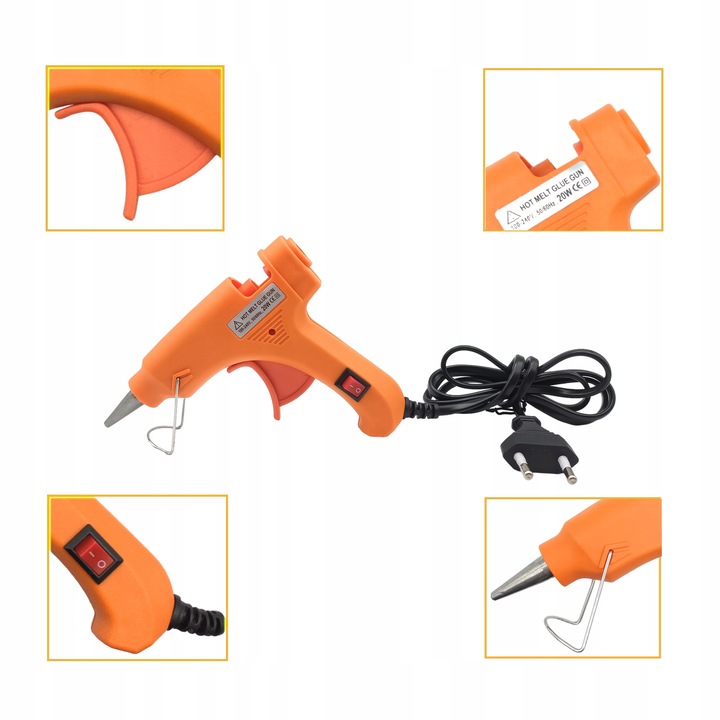 MINI PISTOLET DO KLEJU KLEJENIA NA GORĄCO CIEPŁO + KLEJ LASKI SZTYFTY X10